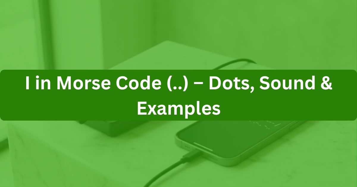 I in Morse Code . – Dots Sound Examples